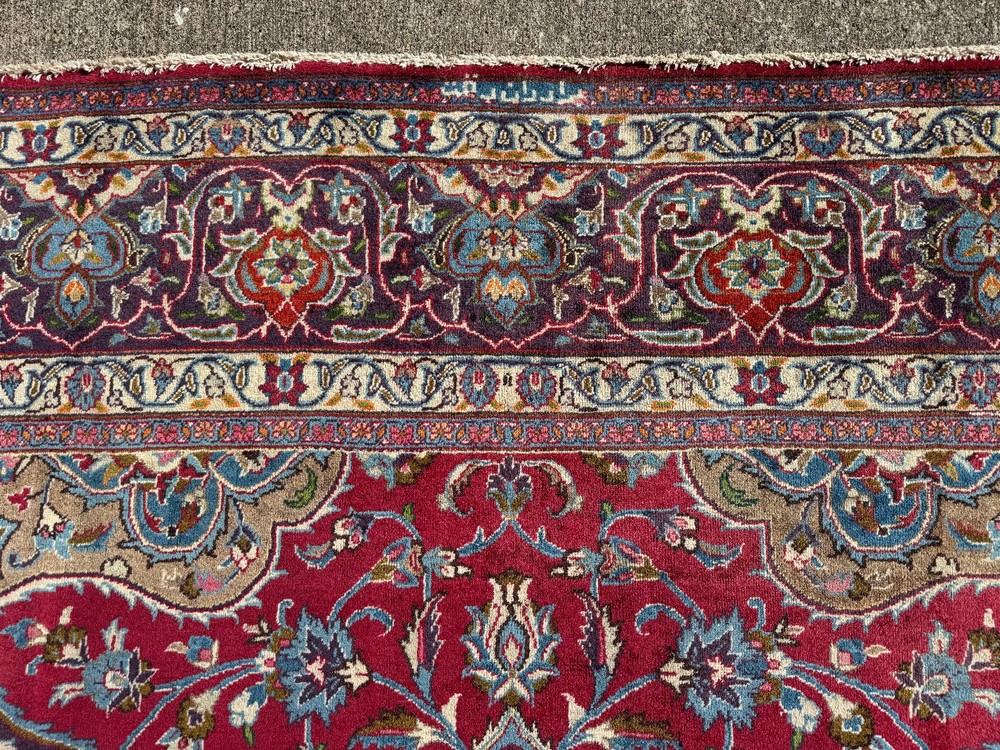 9x12 SIGNED RED ANTIQUE ORIENTAL RUG COLORFUL HAND-KNOTTED handmade big VINTAGE