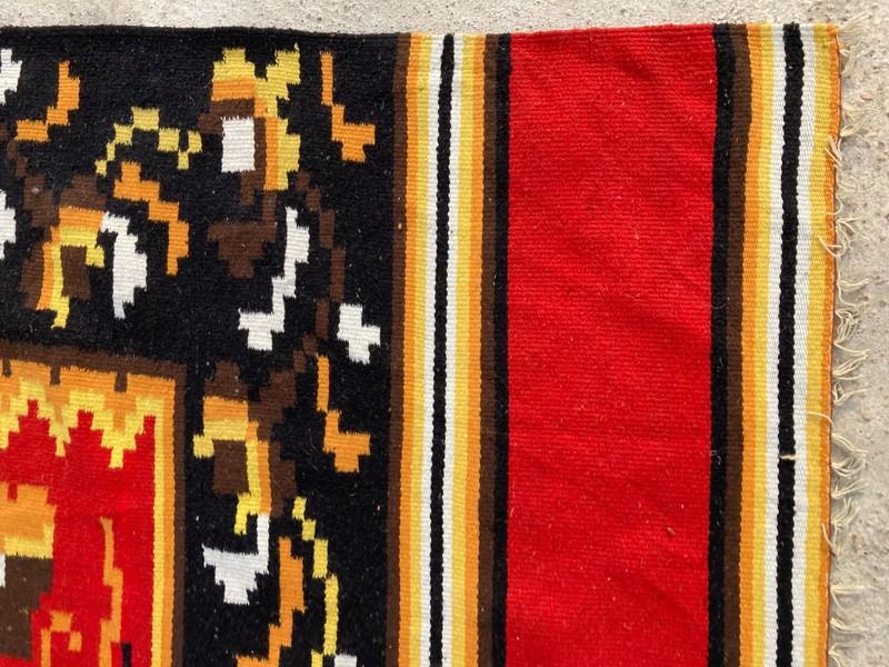 Vintage Handmade Turkish Bessarabian Style Floral Bird Wool Kilim Rug 190x124 cm gallery