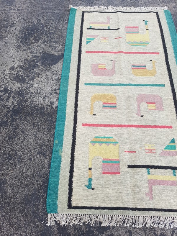 Vintage Traditional Handmade Beautiful Turkish Kilim Floor Rug Carpet 161x92 cm gallery