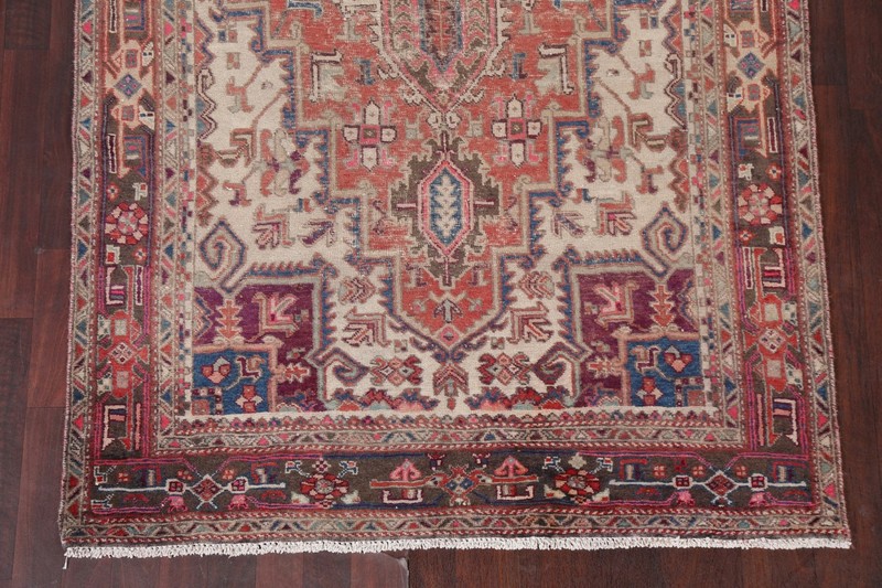 Antique Heriz Geometric Traditional Oriental Area Rug Hand-knotted Wool 5x10 ft gallery