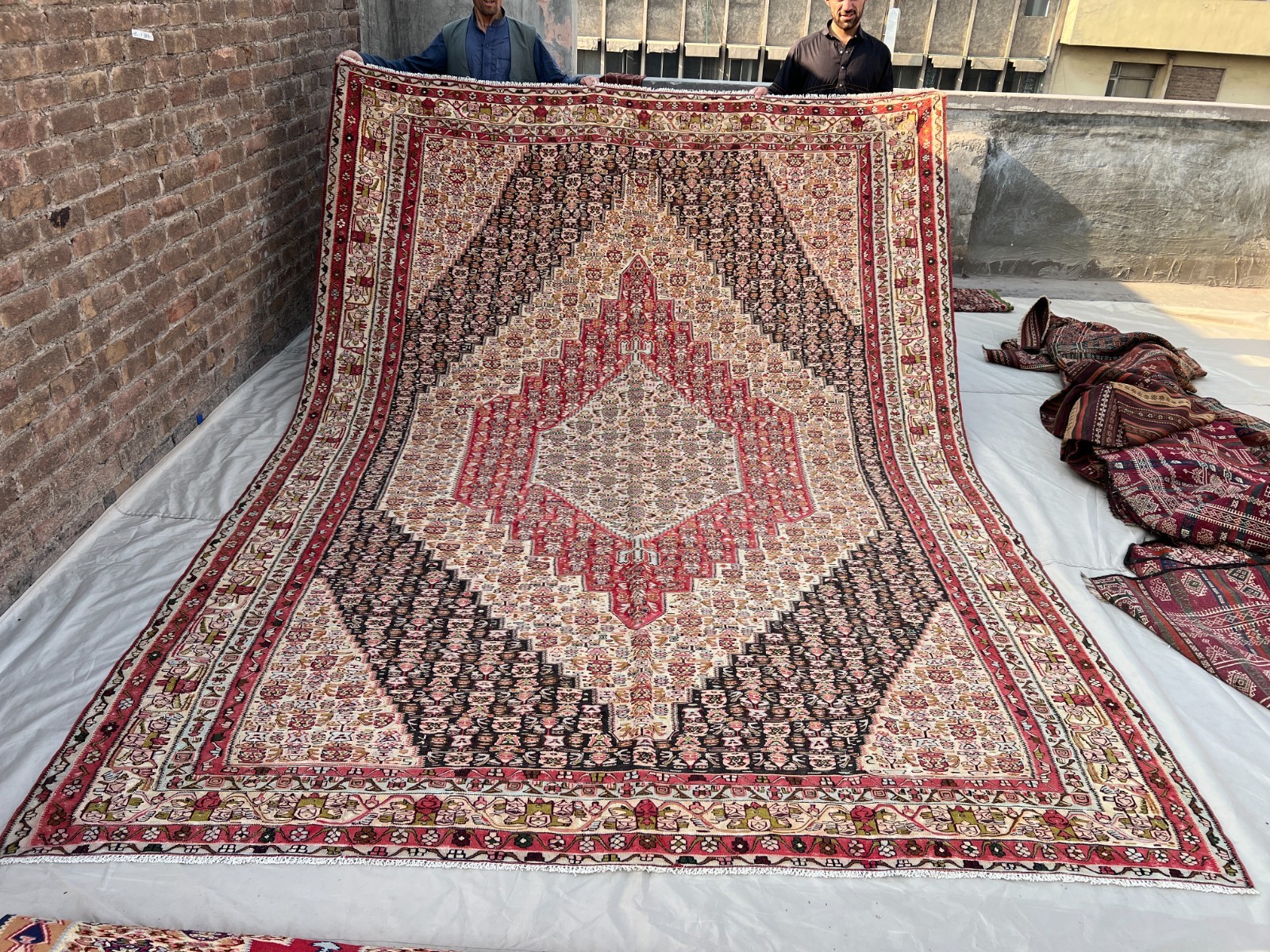 360 X 260 CM Stunning Super Fine Quality Senneh Knots Oriental F;at Weave Kilim gallery