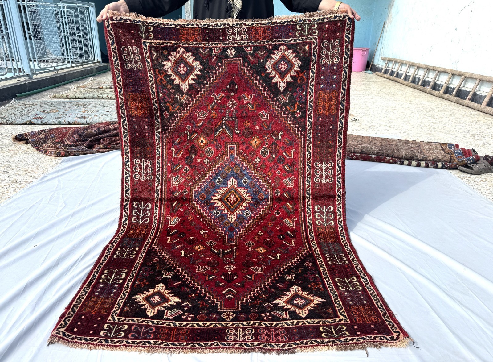 4x6 ft Hand Knotted Vintage Afghan Area Rug Oriental Medallion Geometric Carpet gallery