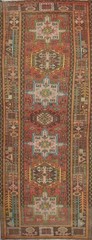 Vintage Geometric Tribal Traditional Hand-knotted 10 ft Runner Rug 4×10 Carpet