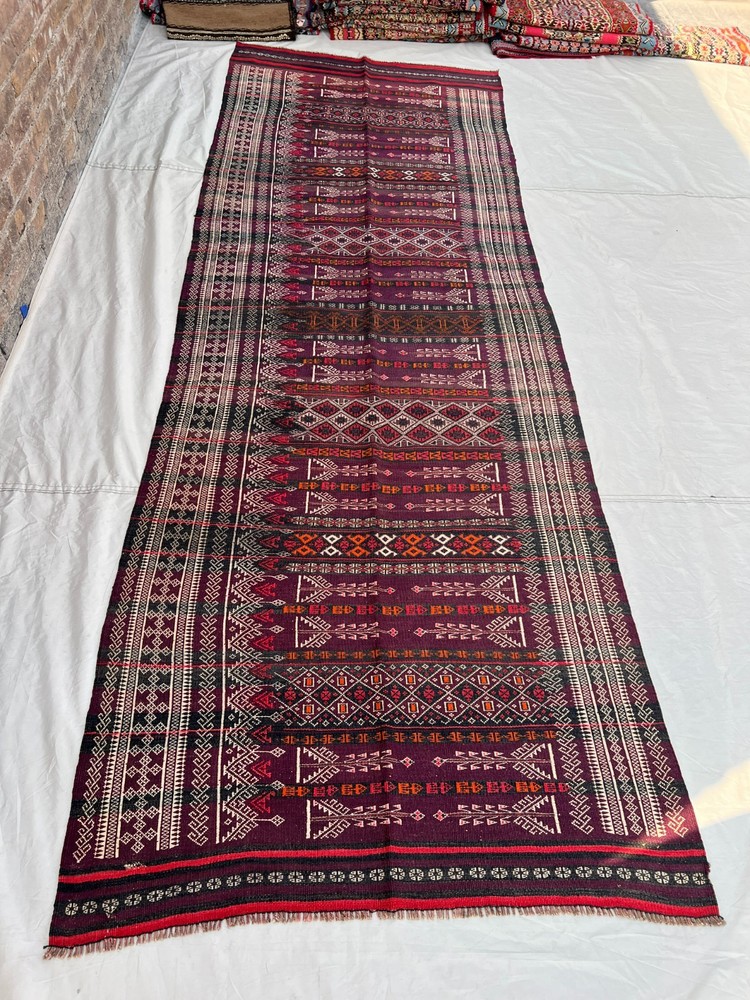 COLLECTORS ITEM 11.5X 4 ft Antique Maldari Belouch Nomad Full Embroidery Sistan