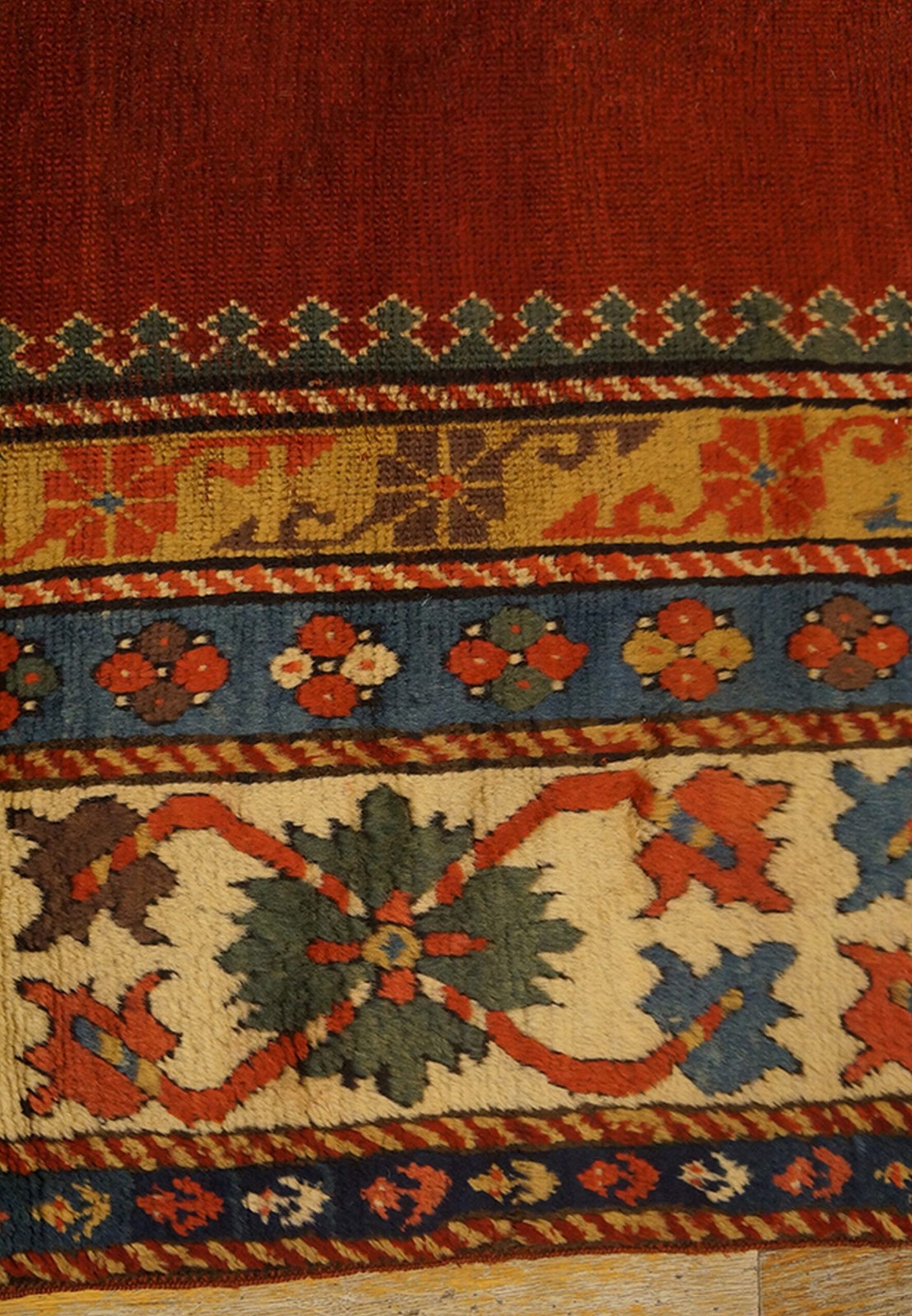 4'x8' Antique Red Color Solid Open Field Mid 19th Century Tribal Geometric gallery