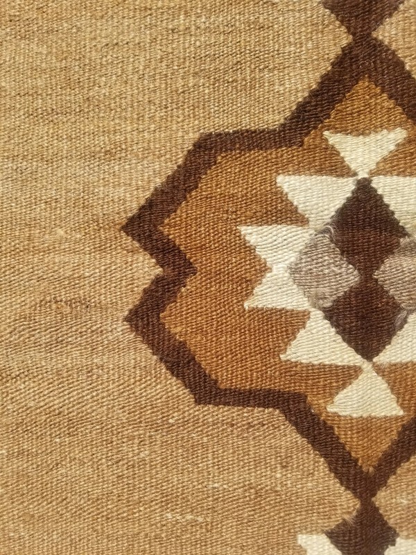 Distressed Vintage Traditional Handmade Southwestern Wool Brown Kilim 5.11x3.9ft gallery