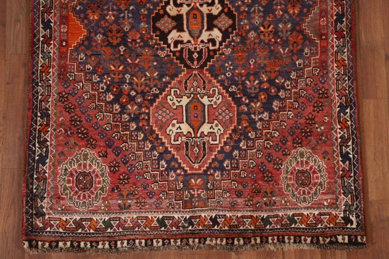Vegetable Dye Wool Accent Rug 4x5 Nomadic Hand-knotted Home Decor Tribal Carpet gallery