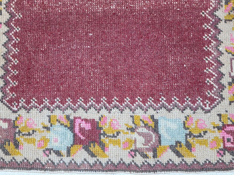 Vintage Turkish Prayer Rug 3x4 Hand Knotted Wool Floral Carpet gallery