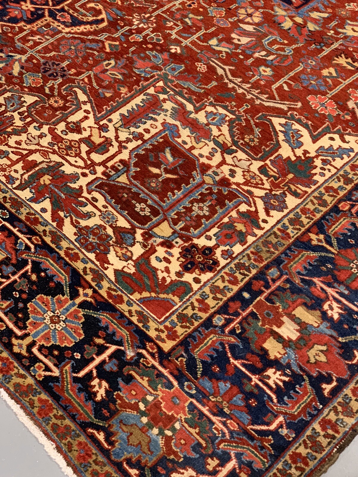 Circa 1920 TRIBAL VINTAGE ANTIQUE AMERICAN HERIZ 10.2x12.2 ESTATE RUG gallery