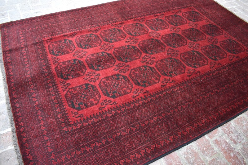 Afghan Antique Ersari Rug 7x10 ft Hand Knotted Wool Vintage Oriental Turkmen Rug gallery