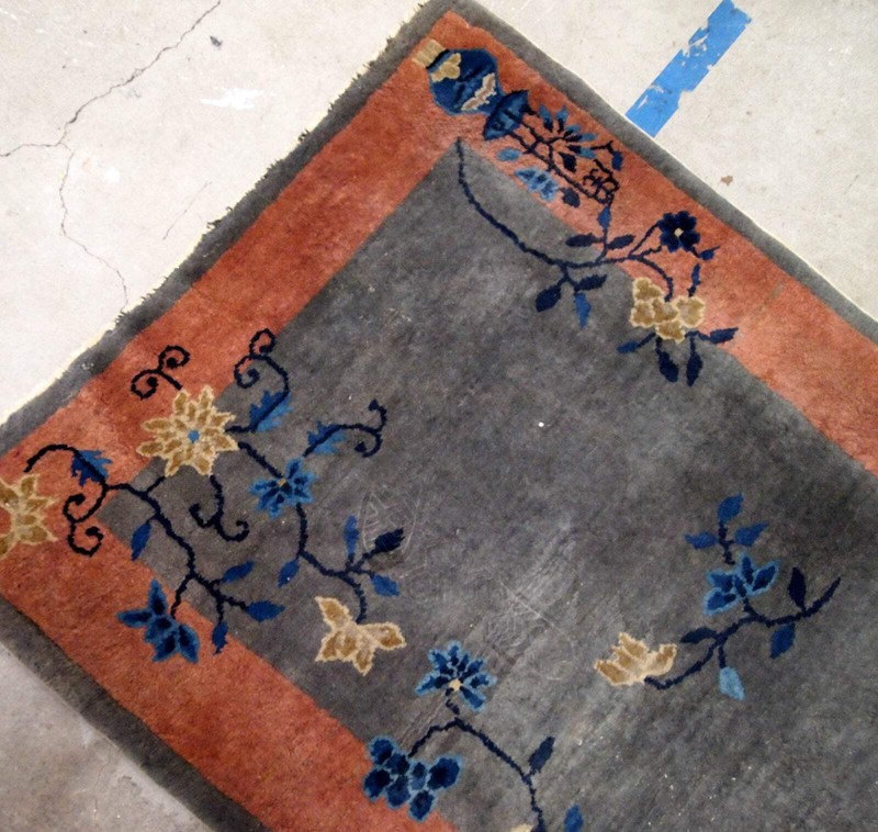 Handmade antique Art Deco Chinese rug 3.1' x 4.10' (94cm x 151cm) 1920s - 1B881 gallery