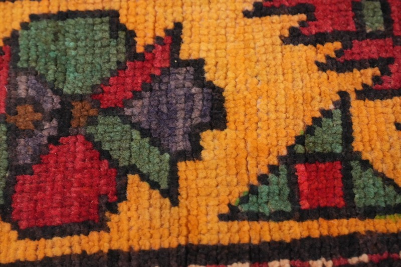 Vintage Geometric Wool Traditional Style 13' Runner Rug Hand-knotted 4x13 gallery