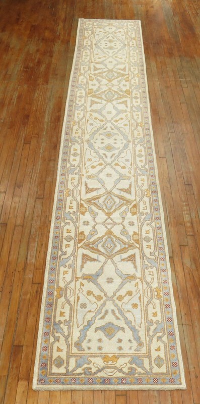 Modern Unique Turkish Oushak Ushak Rug Runner 2'8''x16'8'' gallery