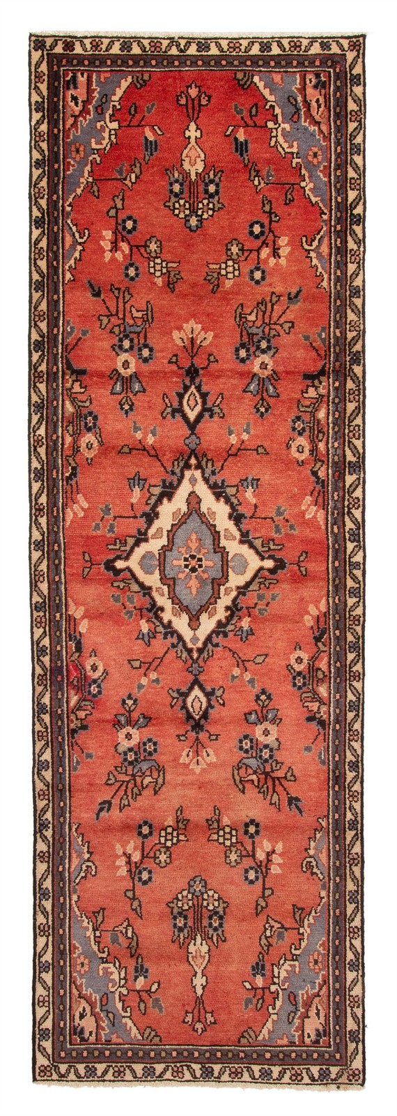 3'1" x 9'9" Vintage Hand-knotted Runner Rug Traditional Oriental Wool Carpet gallery
