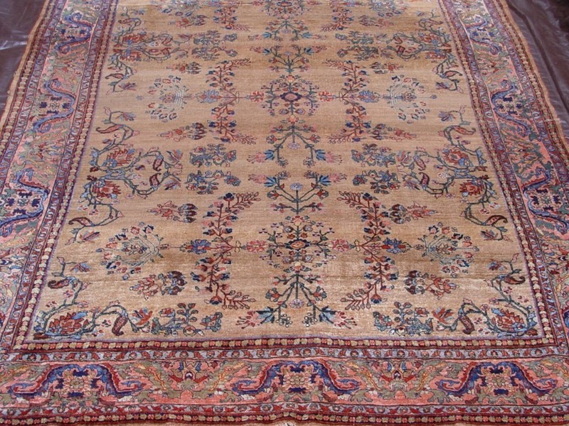 Rare Antique Bijarr Hand Knotted Wool Kurdish Camel Hair Oriental Rug 9' x 12' gallery