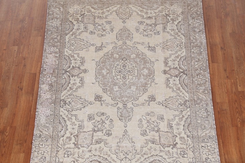 Vintage Muted Traditional Accent Rug 4x6 ft Hand-knotted Wool Distressed Carpet gallery