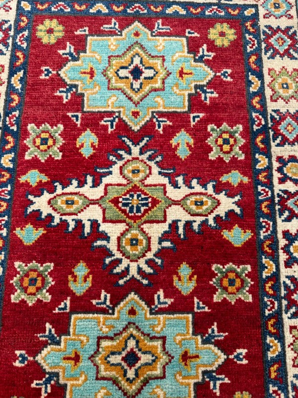 Colorful Fine Quality New Handmade Afghan Kazakh Accent Rug, 2'x3' gallery