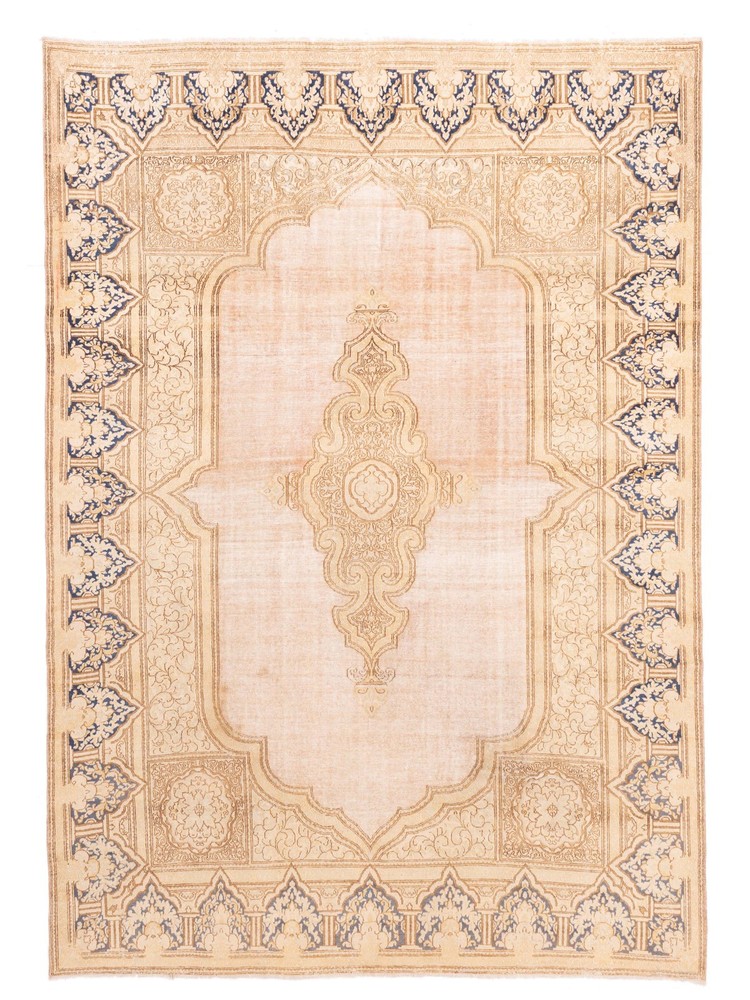 Vintage Hand-Knotted Area Rug 8'10" x 12'4" Traditional Wool Carpet