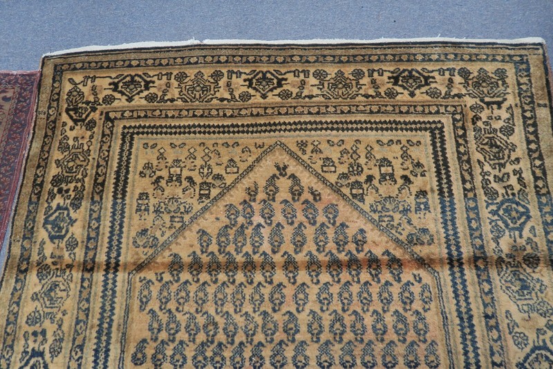 Vintage Kurdish Oriental Area Rug Hand Knotted Wool 4'3 x 6'9 gallery