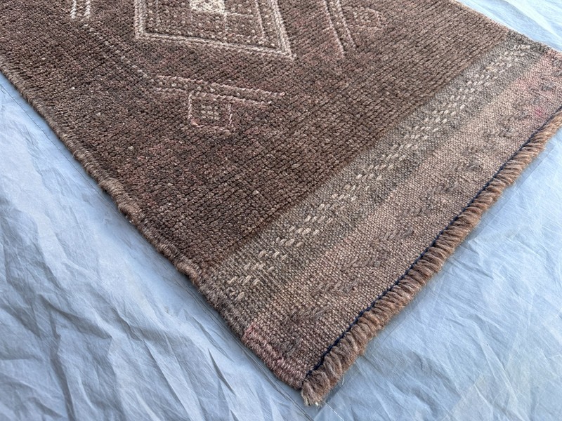 Vintage Afghan Baluchi Mishwani Runner Rug 1’10 x 7’9 ft Wool Faded Kitchen Rug gallery
