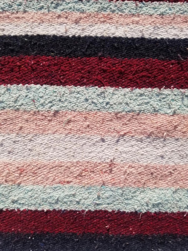 Vintage Traditional Handmade Mexican Serape Wool Multi Kilim 6.3x3.7ft gallery