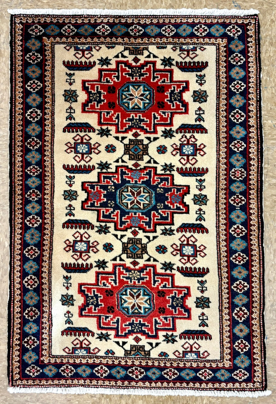 Vintage Ardebil Tribal Geometric Rug 2x4 Hand Knotted Wool Oriental Area Rug gallery