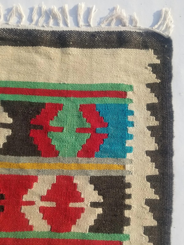 Vintage Traditional Handmade Turkish Wool Multicolor Kilim Rug 6.3x3.2ft gallery