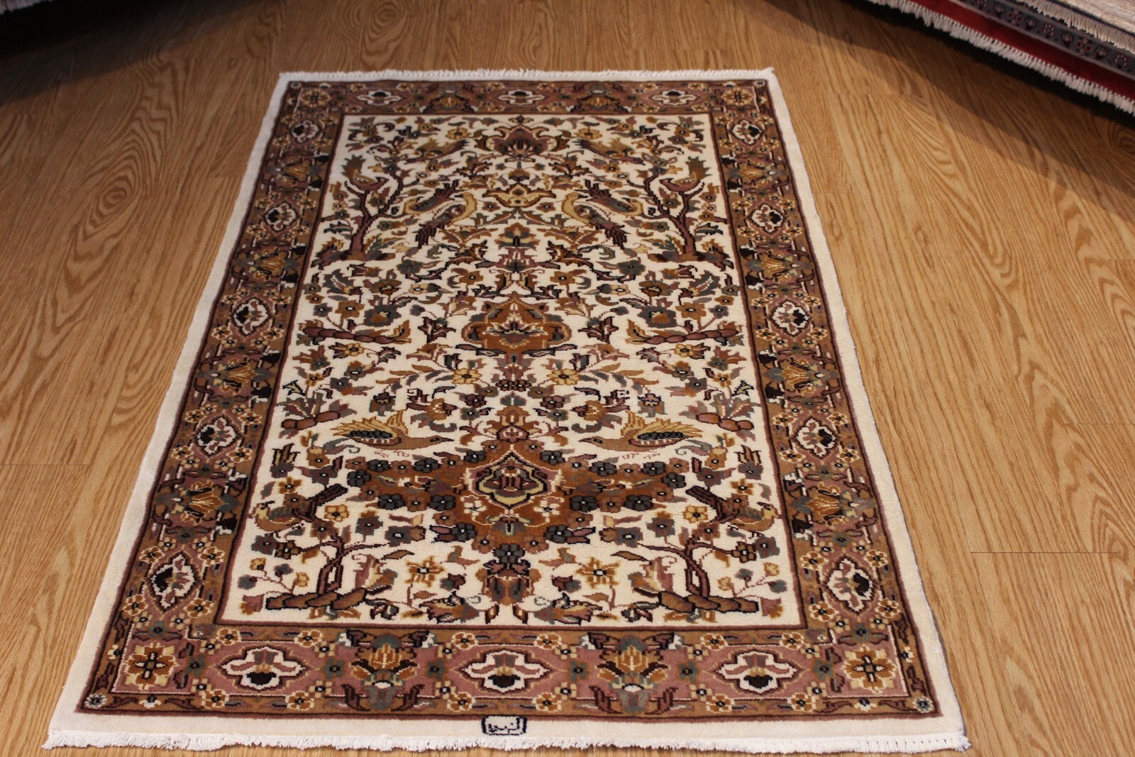 _HAND-MADE_RUG. Bukhara Turkmen design LIGHT BROWN wool area rug gallery