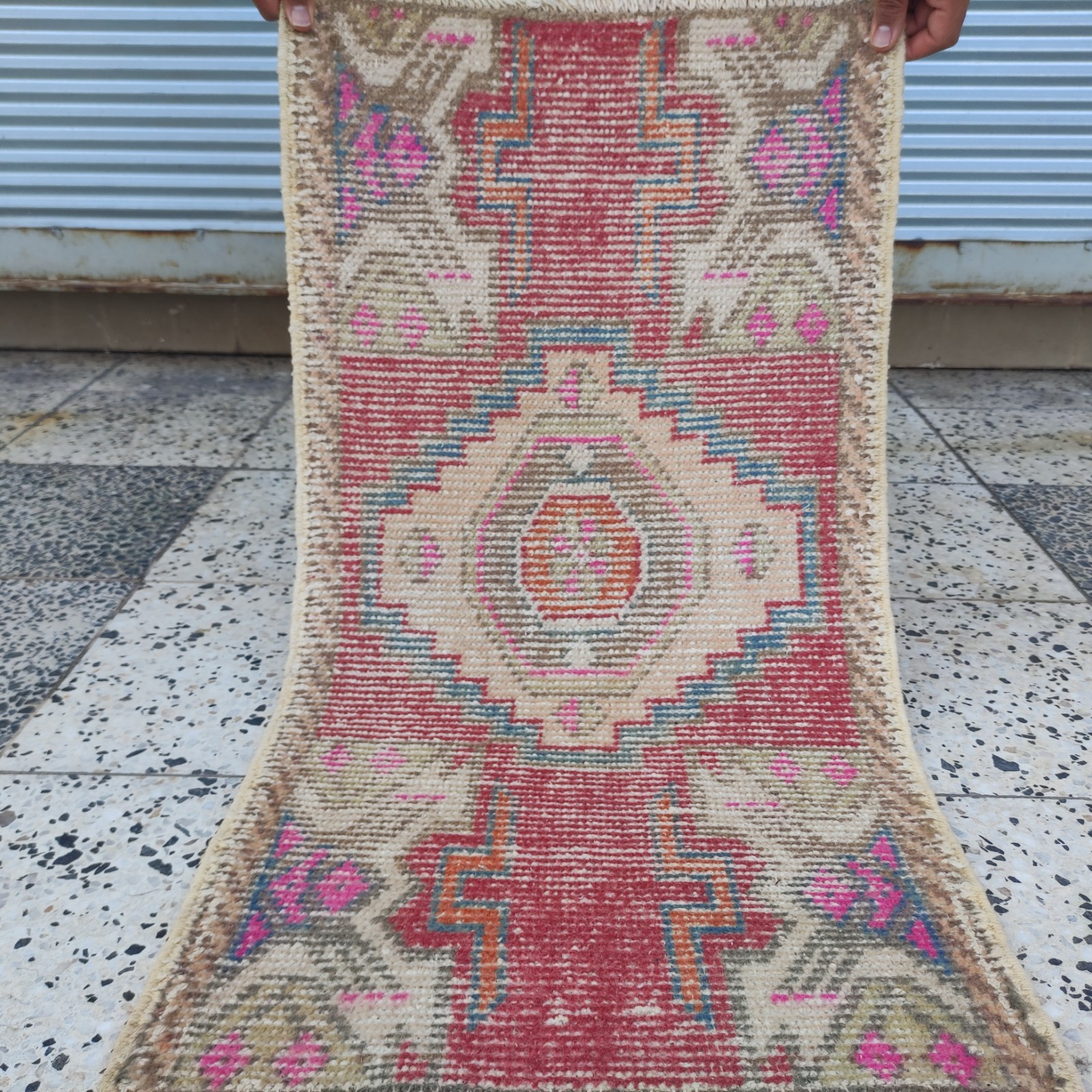 Cherry motif 2x3 Turkish Vintage Small Rug 49 x 92 cm Bath Mat 1.61 x 3.02 ft gallery