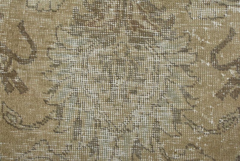 Tabrizi Rug 7'10'' x 11'5'' Beige Wool Vintage Distressed Hand-Knotted Carpet gallery