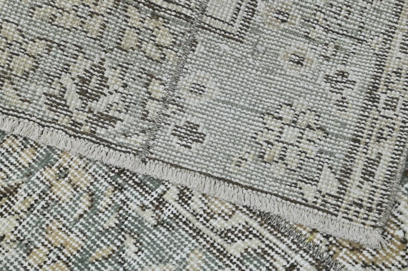 Vintage Turkish Runner Rug 2x9ft Wool Anatolian Handmade Hallway Oushak BEIGE gallery