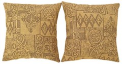 A Pair of Vintage Floro-Geometric Fabric Pillows with FREE SHIPPING!