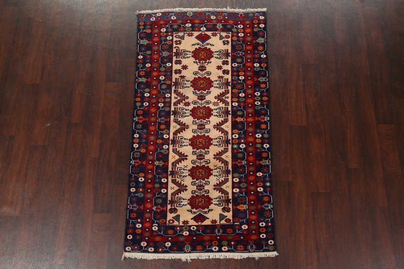 Vintage Geometric Traditional Oriental Area Rug Hand-knotted Wool 3x6 ft Carpet gallery