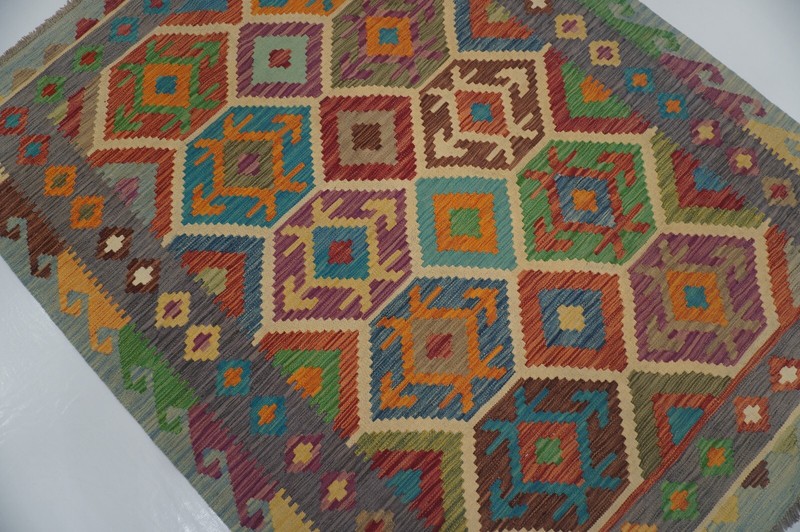 5x7 Afghan Multicolor Hand Woven Wool Tribal Area Rug 4'10"x6'3" gallery