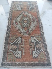 vintage turkish rug small, Handmade Bathroom rug Primitive rug Frontdoor rug