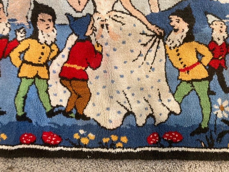 Vintage Snow White Seven Dwarves Fairy Tale Tapestry Rug Runner Brothers Grimm gallery