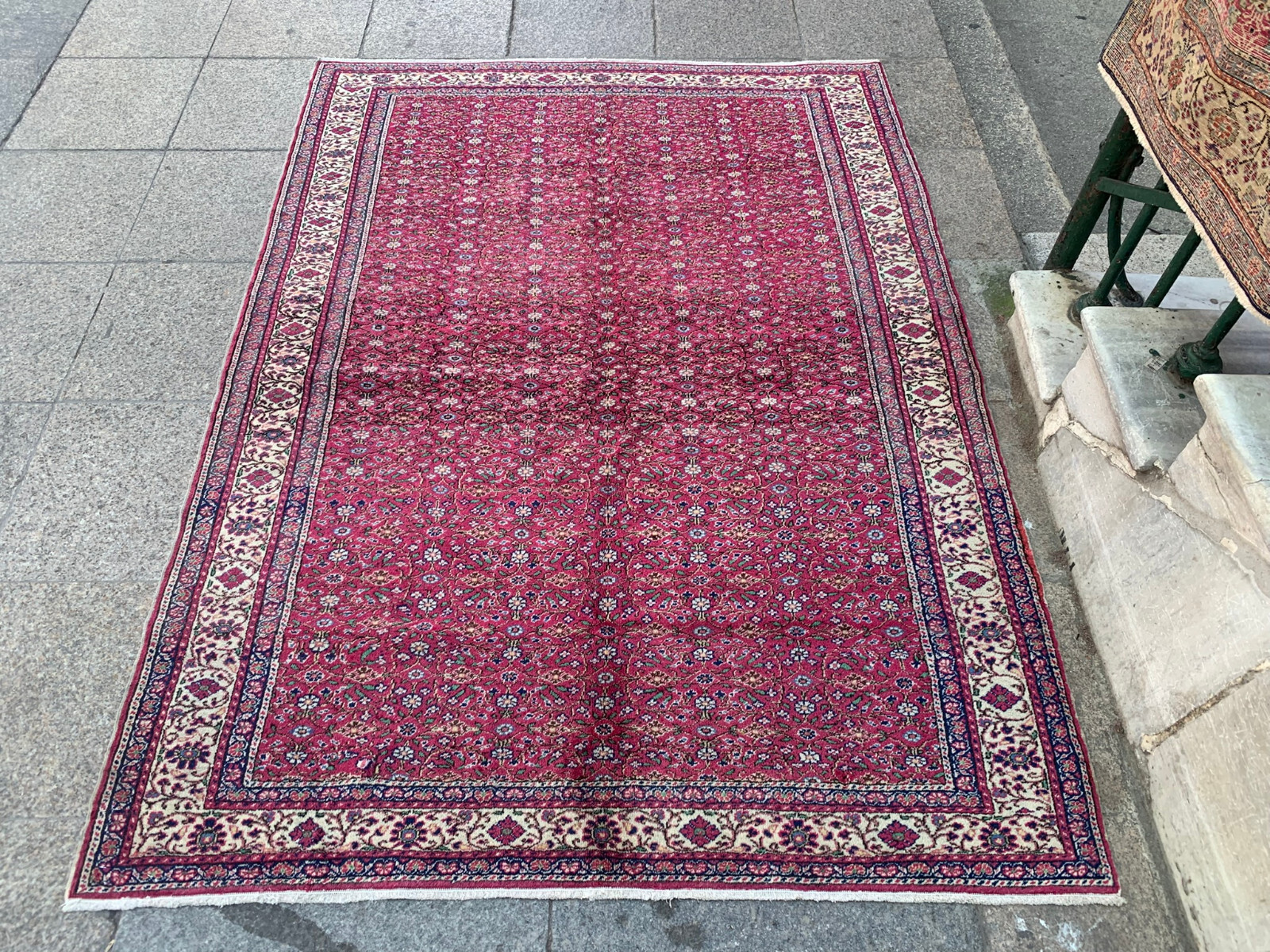 5'1'' X 6'11'' Vintage Natural Color Village Rug Handmade Rug.SKU:K1715 gallery