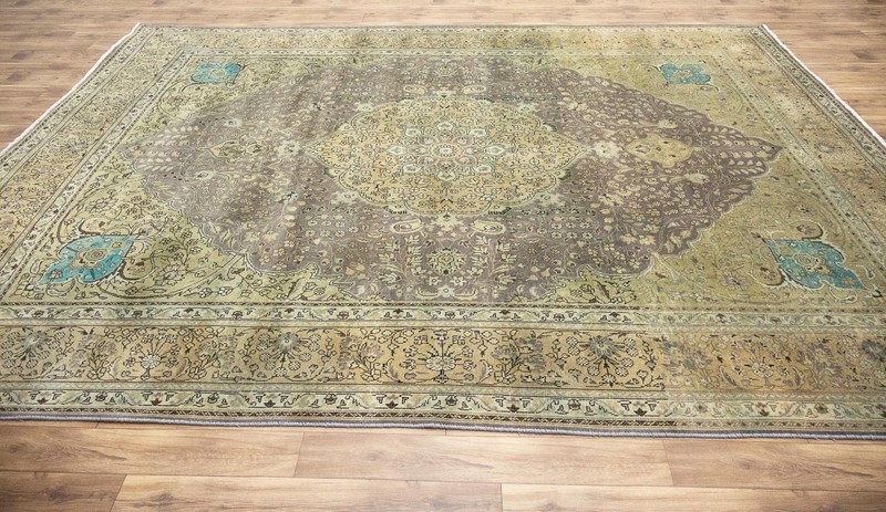 Semi-Antique Distressed Floral Muted Oriental Rug Living Room Carpet 7x10 Ft gallery