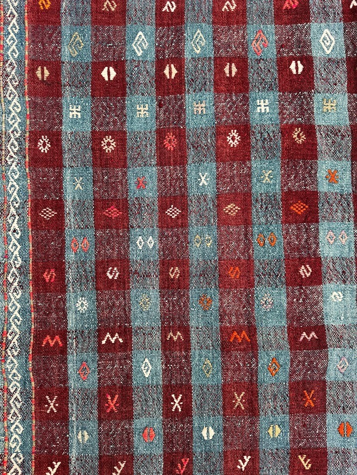 3'3 X 4'6 Unique Handwoven All Wool Turkish Cicim Flatwoven Rug, Vegetable Dyed