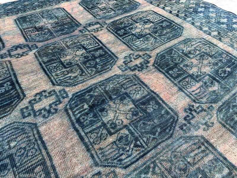7x10 Antique Distressed Rug Low Pile Geometric Faded Handmade Living Room Carpet gallery