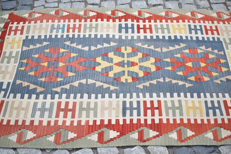 Vintage Turkish Kilim 3'5 x 5'9 ft. Anatolian Nomadic Woven Wool Kilim Area Rug gallery