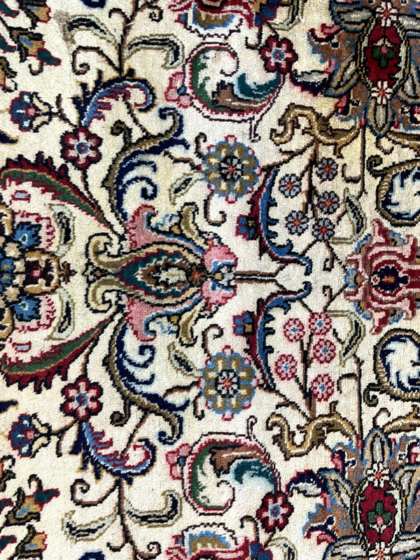 Antique Oriental Hand-Knotted Wool Area Rug Ivory/Beige/Blue/Red 9'10" x 12'9" gallery