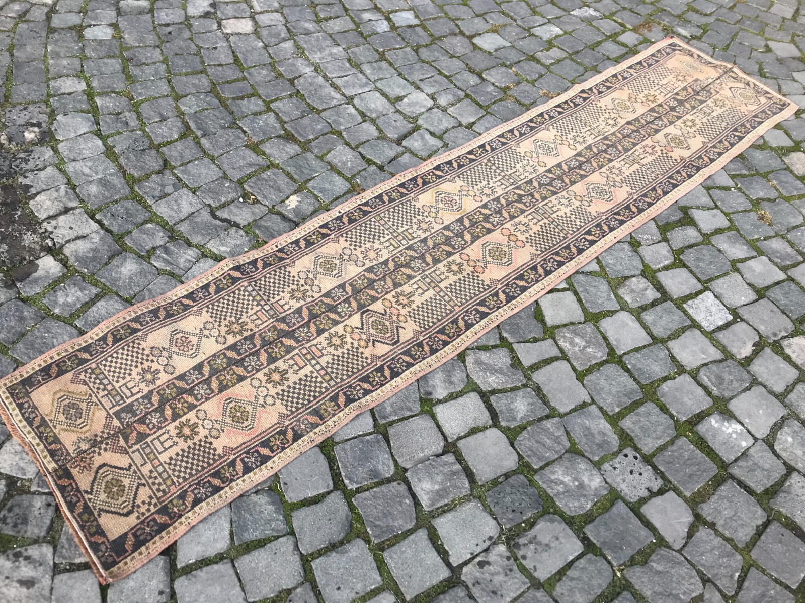 Turkish Vintage Rug Handmade Wool Rug Bohemian Runner Rug Home Rug1,8 x 8,2 ft gallery