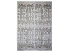 9’9″x13’6″ Ash Gray, Intricate Geometric Motifs, Natural Dyes, Finer Oushak Rug