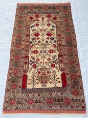 3×5 ft Handmade Low Pile Turkish Traditional Afghan Geometric Antique Tribal Rug