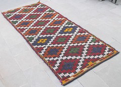 Turkish Kilim Rug 46”x106” Hand Woven Adana Cicim Kilim 117x270cm
