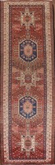 Vintage Geometric Traditional Runner Rug 3×11 Hand-knotted Wool Tribal Carpet