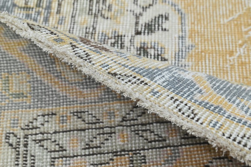 Vintage Turkish Runner Rug 2x7ft BEIGE Handmade Anatolian Oushak Hallway Wool gallery