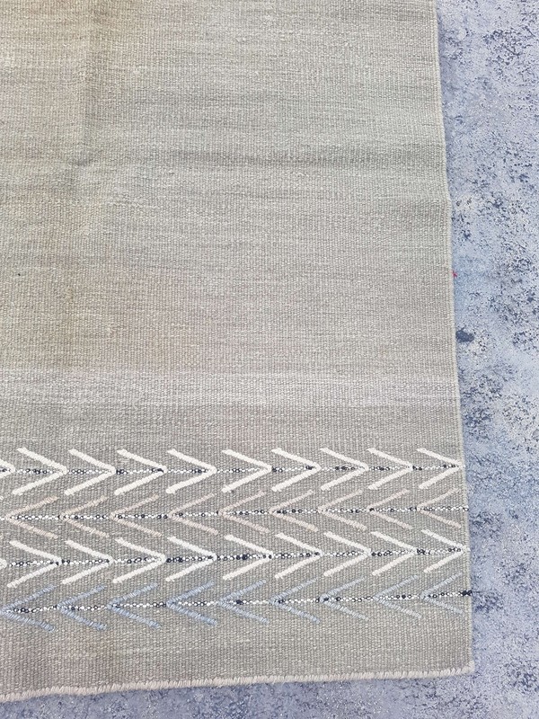 Vintage Handmade Traditional Geometric Green Kilim Floor Rug Carpet 166x121cm gallery