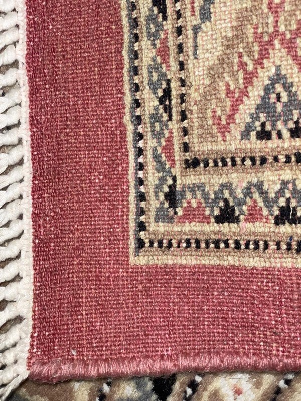 Authentic Hand Knotted Vintage Pakistani Bokhara Jhaldar Wool Rug 8.3 x 10.3 Ft gallery